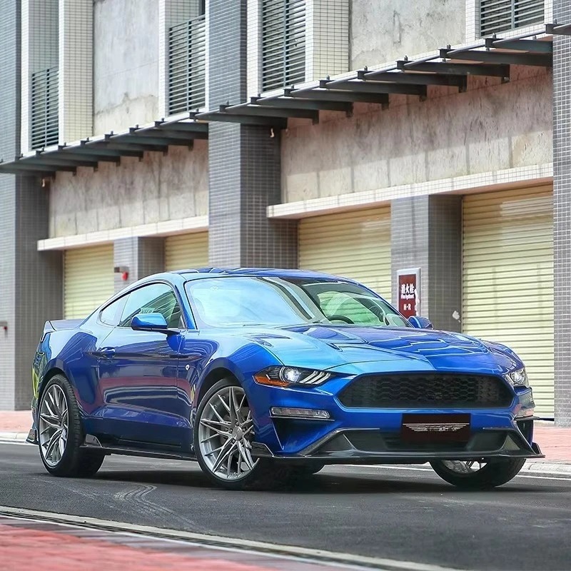 For  Mustang Body Kit New Carbon Fiber Front Lip Splitters Side Skirts Rear Diffuser with Exhaust Bumper Cut-Outs